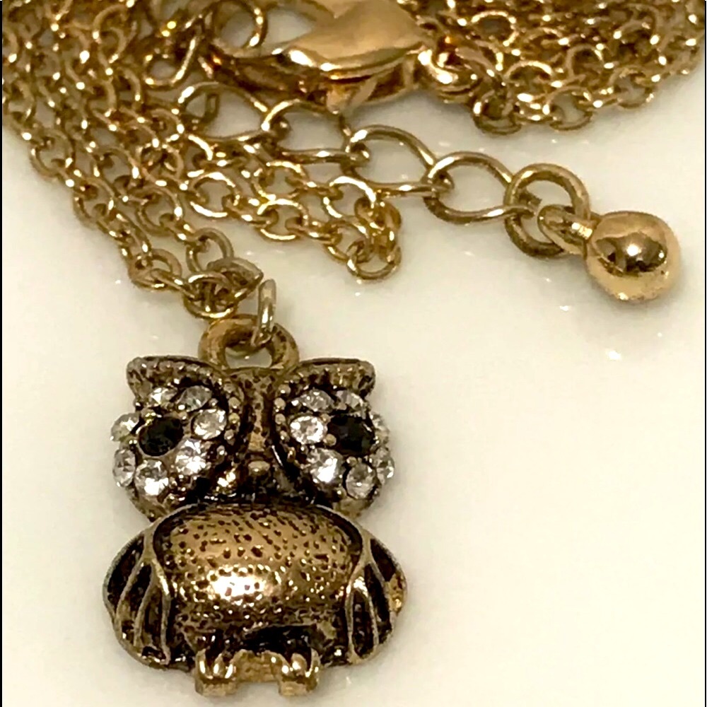 OWL Pendant Necklace 18-19” adjustable chain